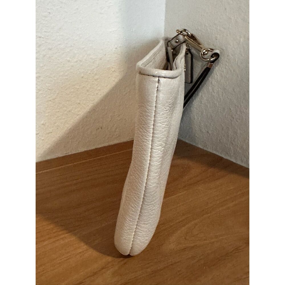 Coach Ivory Pebbled Leather Wristlet - Picture 5 of 7